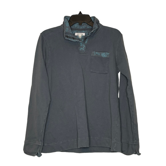 Orvis Tops - Orvis Womens 1/4 Snap Pullover Sweatshirt Size Medium Turquoise Outdoors LS